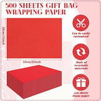 500 Sheet Red Tissue Paper Bulk 15 x 20 Inch for Christmas Wedding Gift Bag - Image 3
