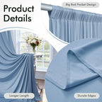 10x12ft Dusty Blue Backdrop Curtains for Wedding Party 2 Panels 5×12FT Tall - Image 3