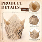 Sawysine 1500 Pcs Tulip Cupcake Liners Baking Greaseproof Wrappers Decor - Image 2