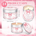 MTLEE Bow 24 Pcs Baby Shower Party Favors Candles Lavender Scented Baby Shower Favors for Guests Rustic Tealights Candles Gender Reveal Return Gifts(Pink, 1.2 oz) - Image 2