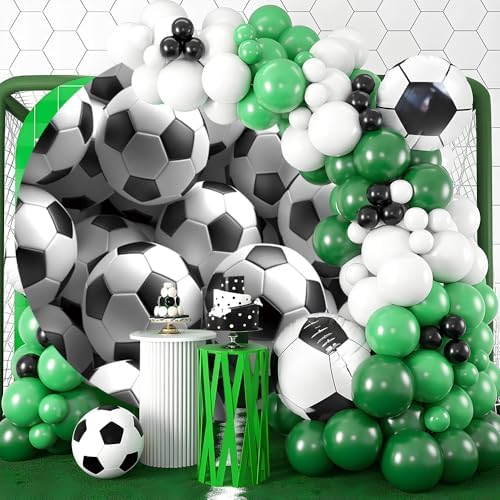 Soccer Round Arch Backdrop Cover Circle Football Backdrop Sports Theme Football Baby Shower Birthday Party Decorations Photography Background for Men Soccer Fans Kids Boys 6ft - Image 3