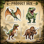 Honoson 4 Pcs 24" to 32" Large Dinosaur Cardboard Cutouts, Realistic Dinosaur Backdrop Standup Yard Signs Birthday Party Decoration for Jungle Dino Theme Photo Booth Props Party Supplies - Image 2