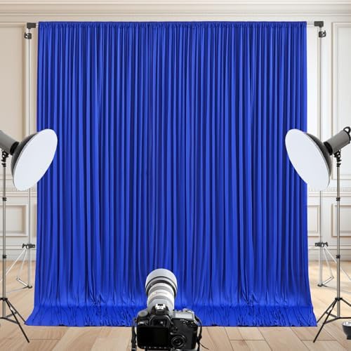 10x10ft Royal Blue Backdrop Curtain for Wedding Parties Wrinkle Free Fabric Royal Blue Drapes Backdrop Decoration for Baby Shower Birthday Photography Decoration 2 Panels, 5ft x 10ft - Image 4