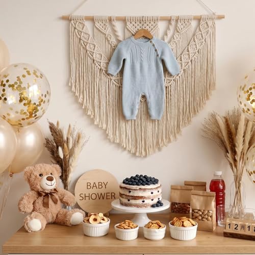 129 Pcs Bear Baby Shower Centerpieces, Dried Pampas Grass Vase with Bears Rope Boho Rustic Table Decoration for Birthday Gender Reveal Party Supplies - Image 4