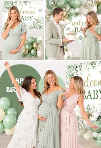138Pcs Sage Green Baby Shower, Oh Baby Balloon Garland Arch Kit - Image 7