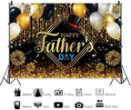 10x6.5ft Fathers Day Backdrop Black Gold Happy Fathers Day Backdrop I Love Dad Family Prom Party Best Dad Ever Party Background Baby Shower Party Cake Table Banner Photo Booth - Image 3