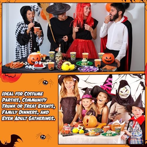 450 Pcs Tableware Set, Serve 50, Multicolor, Happy Halloween - Image 4