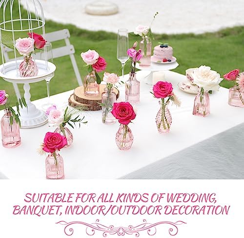 Pink Glass Bud Vases in Bulk 24 Pink Vase Small Vases for Decor - Image 5
