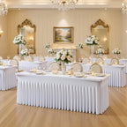 2 Pack 8ft White Spandex Tablecloths for Rectangle Tables Wrinkle Free White Rectangle Table Cloth Stretch Fitted 8 foot Table Cover with Skirt for Wedding Birthday Party Banquet Baby Shower Buffet - Image 6