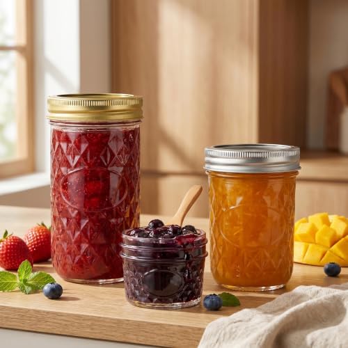 CycleMore 24 Pack Mixed Size Glass Mason Jars, Canning Jars With Split Lids - Image 3