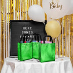 BLEWINDZ 100 Medium Reusable Gift Bags with Handles - Ideal Party Favors & Shopping Bags (10 Colors) - Image 3