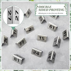 Wenqik 100 Pack Stainless Steel Table Numbers 1-100, 2 x 1.6 Inch Double Sided Tent Style Number Signs Tabletop Display Cards for Wedding Reception, Restaurant, Party, Cafe and Event Seating - Image 6