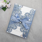 20Pcs Dusty Blue Wedding Invitation Cards With Envelopes - Image 2