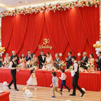40ft x 10ft Wrinkle Free Red Wedding Backdrop Curtains for Party Bridal Shower Reception Decorations Red Fabric Curtain Backdrops Drapes for Photography Baby Shower Birthday Background - Image 2