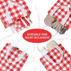 Lingvee 50 Pack Gingham Gift Bag Bulk Red and White Theme Plaid Reusable Tote Bags with Handle Non Woven Candy Bags for Checkered Themed Birthday Baby Shower Christmas Party Decorations Supplies - Image 6