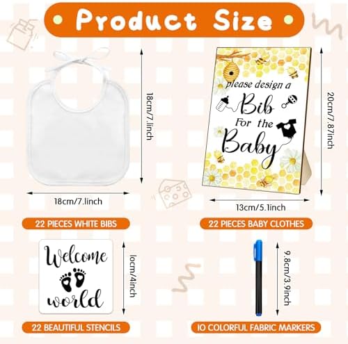 Newwiee 55 Pcs White Baby Bibs DIY Bib Decorating Design - Image 2