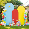 Red Yellow Blue Arch Backdrop Cover Set of 3 Spandex Photo Arch Covers Stretchy Backdrop Baby Shower Birthday Party Arch Covers 7.2 6.6 6 FT Arch Stand Cover Bridal Shower Banquet Decoration by LittleFunny