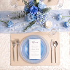 U-QE 60PCS Clear Blue Plastic Plates, Beaded Plates Disposable Heavy Duty - Image 6