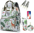Diaper Bag Backpack for Dad and Mom with USB Charging Port Stroller Straps and Insulated Pocket,army military Travel Nappy Backpack for Daddy/Mommy (Animal Pattern) by Qwreoia-CoolDiaperBagStyle