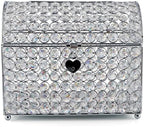 MDLUU Large Wedding Card Box, Treasure Chest Wedding Money Holder with Heart Shaped Lock, Crystal Bead Card Receiving Box for Wedding, Reception, Birthday Party - Image 2