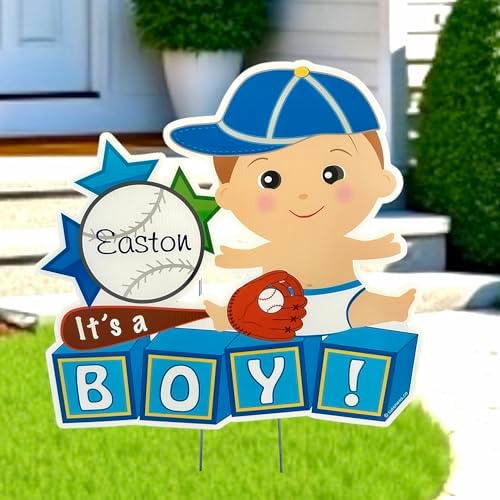 It's a Boy Yard Sign Decor, Welcome Home Baby Boy Lawn Sign, Gift by Cute+News