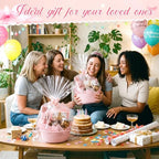 OBreezify 20 Sets Small Pink Woven Gift Basket with Handle, 12"x 8"x 5" Gift Baskets with Bags Pull Bows and Tissue Paper, Empty to Fill with Present Small Items for Baby Shower Nursery Storage - Image 4