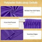 10x10ft Purple Backdrop Curtains for Wedding Parties Wrinkle Free Purple Curtains Photo Backdrop Drapes for Photography Birthday Baby Shower Soft Fabric Party Backgournd for Photoshoot - Image 2