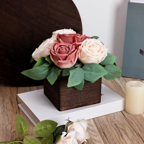 Dusty Pink & Champagne Dining Table Centerpiece Set of 6 - Image 3