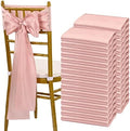 fani Rose Gold Satin Chair Straps Bows,120 PCS 7x108 Inch,Chair Sash by fani