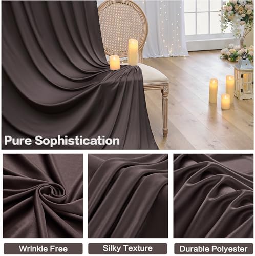50ft×15ft Brown Backdrop Curtain for Wedding Parties - Image 3