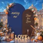 7.2FT & 6FT Arch Backdrop Cover, Navy Blue & Brown Wedding Arch Covers, Spandex Arch Covers Stretchy Backdrop for Bridal Shower Baby Shower Birthday Decoration - Image 4