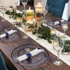 Goodluck 175 Pcs Clear Blue Plastic Plates Disposable for Party 25 Guests - Image 6