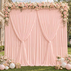 20x10ft Blush Pink Backdrop Curtain Panels for Parties - Wrinkle Free Polyester Photo Curtain Backdrop Wedding Back Drop Fabric Drapes for Party Decorations Background for Photography by WishCare