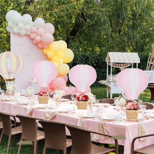 Meooeck 8 Sets Pink Hot Air Balloon Table Centerpieces Decor - Image 5