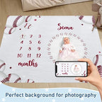 Personalized Baby Milestone Blanket for Boys Girls Baby Month Blanket- First Year Calendar Monthly Growth Chart - Sport Theme Halloween Birthday Gifts for Infant Todder(FixedSize) - Image 2