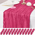 12 Pack Hot Pink Table Runner 10Ft Cheesecloth Table Runner Rustic Gauze Table Runners Romantic Long Sheer Fabric Cheese Cloth Table Runners for Wedding Party Bridal Baby Shower by Lumaycens