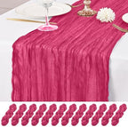 12 Pack Hot Pink Table Runner 10Ft Cheesecloth Table Runner Rustic Gauze Table Runners Romantic Long Sheer Fabric Cheese Cloth Table Runners for Wedding Party Bridal Baby Shower by Lumaycens