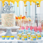 Conelist 48 Sets Bee Themed Candle Set for Baby Shower Party Favors Cute Honey Jar Candle with Thank You Tags Organza Bags Baby Shower Gifts for Guest Gender Reveal Party Decoration Gifts (Blue) - Image 5
