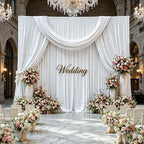 Gallety White Backdrop Curtain for Wedding, Polyester Photography Backdrops Curtains - 20FT x 10FT Fabric Backdrop with Rod Pockets for Celebration,Birthday, Home Parites,Graduation Decorations - Image 6