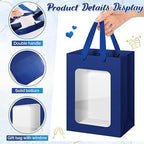 Zhanmai 36 Pcs Kraft Paper Gift Bags with Clear Window Handles, Blue - Image 4