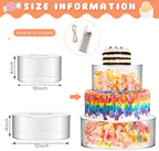 Sunnyray 2 Pcs Acrylic Cake Stands for Dessert Table Clear Fillable Cake Riser Cupcake Tier with LED Strings for Birthday Wedding Holiday Party Display(10'', 12'') - Image 2
