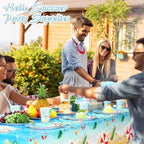 Funnymoom 452 Pcs Hello Summer Plates and Napkins Beach Party Supplies for 50, Summer Beach Cup Tablecloth Cutlery Disposable Tableware for Hawaiian Tropical Luau Ocean Pool Birthday Party Decoration - Image 4