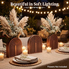 6 Pack Boho Wooden Arch Vase Rustic Wedding Centerpiece 5.1"x5.9" - Image 5