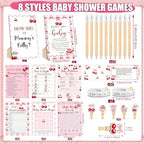 Funnymoom 426 Pcs Cherry Baby Shower Games for Girl, 8 Activity Pack - Image 3