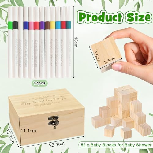 Fennoral 67 PCS Fun Baby Shower Games Sign Kit DIY Coloring Blocks - Image 5