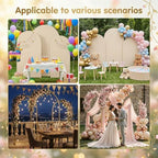 Toolterritary Set of 3 Metal Arch Backdrop Stand with Cover Set, (8FT, 7.2FT, 6.6FT Wedding Arch and Cover Set), Backdrop Arch for Party, Baby Shower, Birthday, and Graduation Ceremony - Image 3