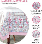 Ridhi Pigeon Blue Hand Block Print Cotton Rectangle Tablecloth 118 x 70 inch-Reusable Table Cover Decorative Everyday Use for Dining Room, Farmhouse, Thanksgiving, Christmas Wedding, Fall - Image 4