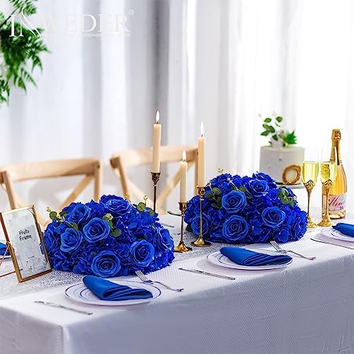 Royal Blue Flowers Balls Centerpieces: 15.7in Diam, Set of 2 - Image 3