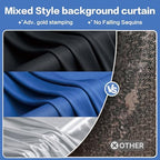 gogoparti 15x10ft Black Blue and Metallic Silver Backdrop Curtains, Wrinkle Free 6 Panels 2.5x10ft Polyester Drapery Panels for Wedding Birthday Party Decoration Supplies - Image 3