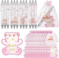 Chuangdi 50 Sets Baby Shower Favors Gifts for Guests Includes 50 Pcs Ballpoint Pens, Thank You Cards and Organza Bags(Pink Bear) by CelebrateEveryMoment